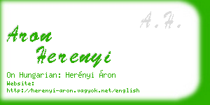 aron herenyi business card